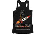 Smoking Kokopelli, a Black Women's Racerback (back-view)