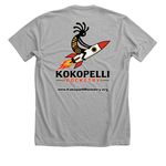 Smoking Kokopelli, a Athletic Heather Premium Unisex Tee (back-view)