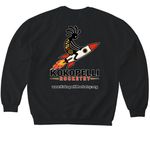 Smoking Kokopelli, a Black Softstyle Crewneck Sweatshirt (back-view)