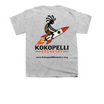 Smoking Kokopelli, a Sport Grey Youth Unisex Tee (back-view)