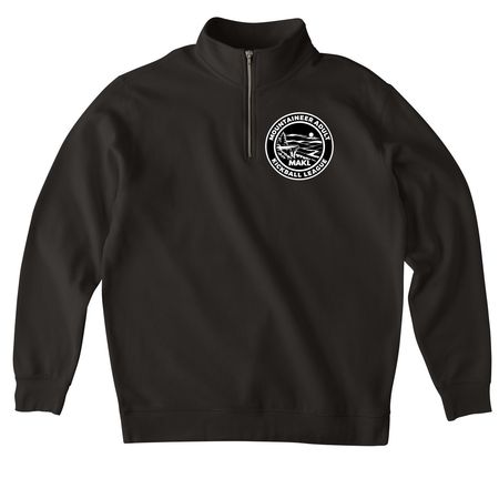 MAKL Logo, a Black Midweight Quarter Zip Pullover