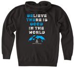 Be The Good Zip up hoodie, a Black Heavyweight Zip Up Hoodie (back-view)