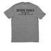The memorial shirt honoring Barkley, a Aluminum Grey Allmade Eco Triblend Unisex Tee (back-view)
