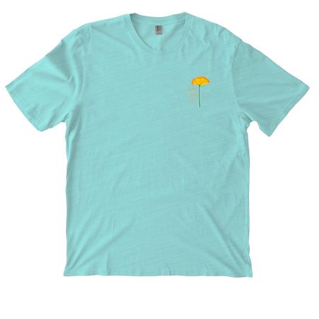 Flower Leukemia, a Saltwater Blue Allmade Organic Cotton Mineral Dye Tee