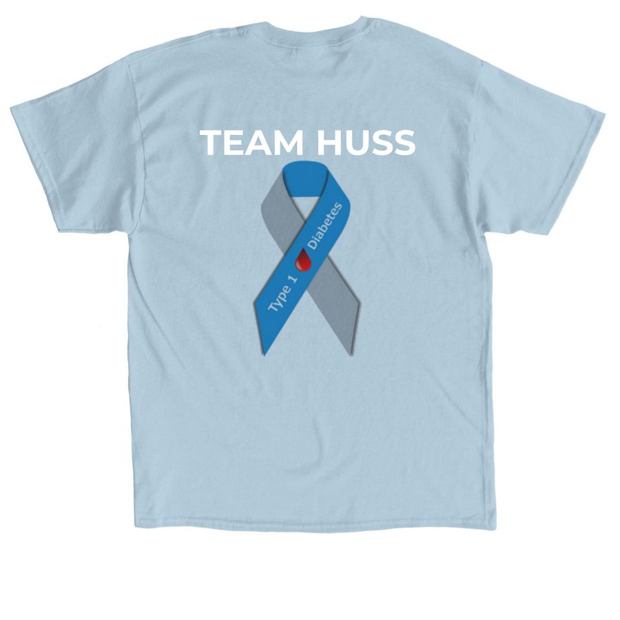 T1D Team Huss Shirt, a Light Blue Classic Unisex Tee (back-view)