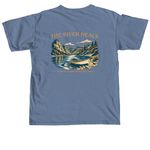 The River Heals, a Blue Jean Comfort Colors Unisex Tee (back-view)
