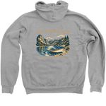 The River Heals, a Athletic Heather Zip Up Hoodie (back-view)