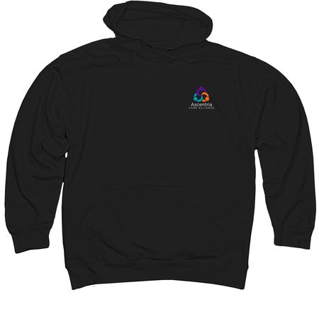 You Belong Here - White Logo, a Black Midweight Pullover Hoodie