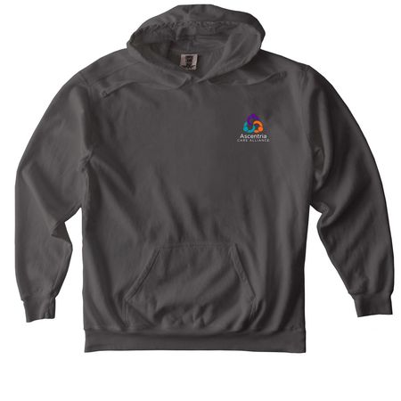 You Belong Here - White Logo, a Pepper Comfort Colors Pullover Hoodie
