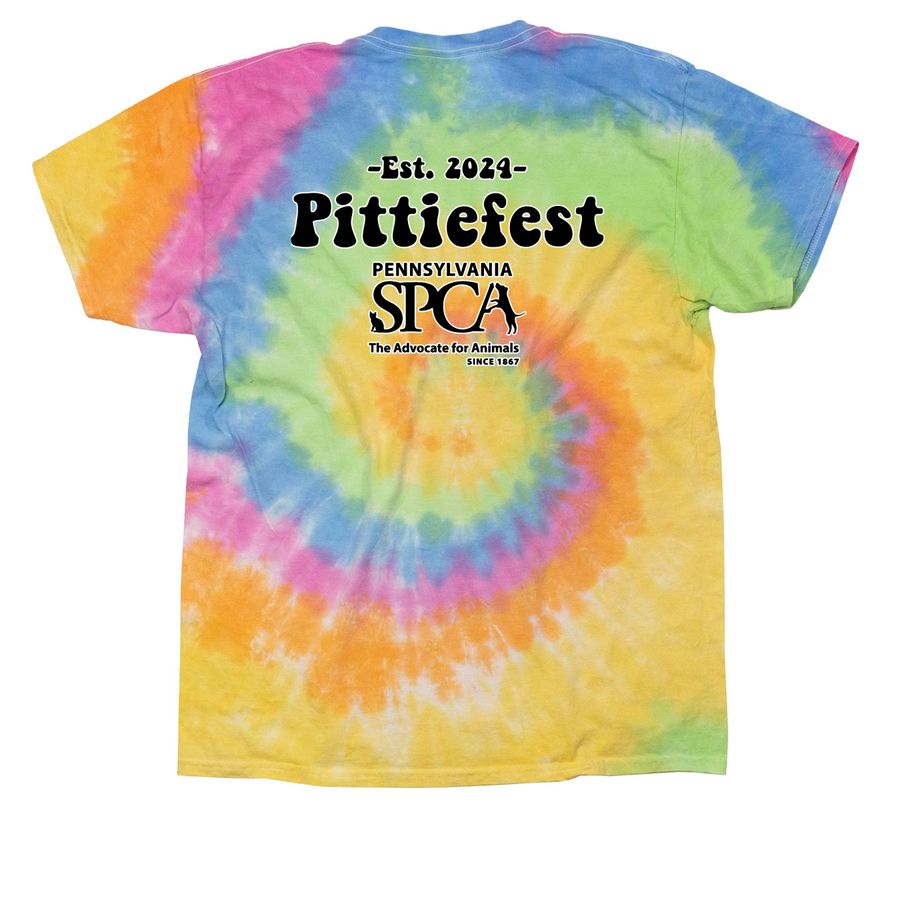 Peace, Love, Pitties, a Eternity Classic Tie Dye Tee (back-view)