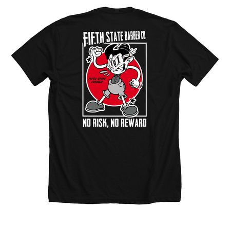 Fifth State Freddie&nbsp;, a Solid Black Blend Premium Unisex Tee (back-view)