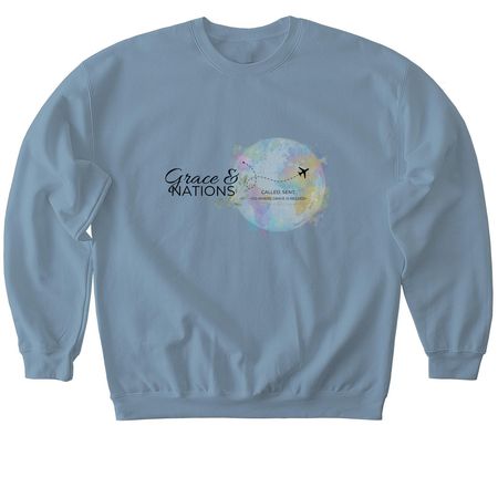 Go where Grace is needed., a Stone Blue Softstyle Crewneck Sweatshirt