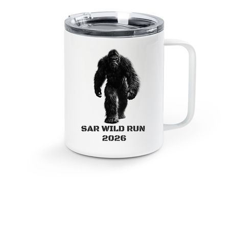Wild Run, a White Stainless Steel Travel Mug