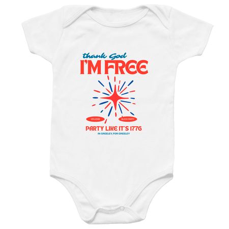 4th of July Baby, a White Infant Onesie