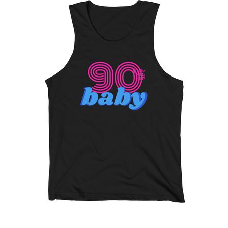90s Baby!!!, a Black Premium Cotton Tank