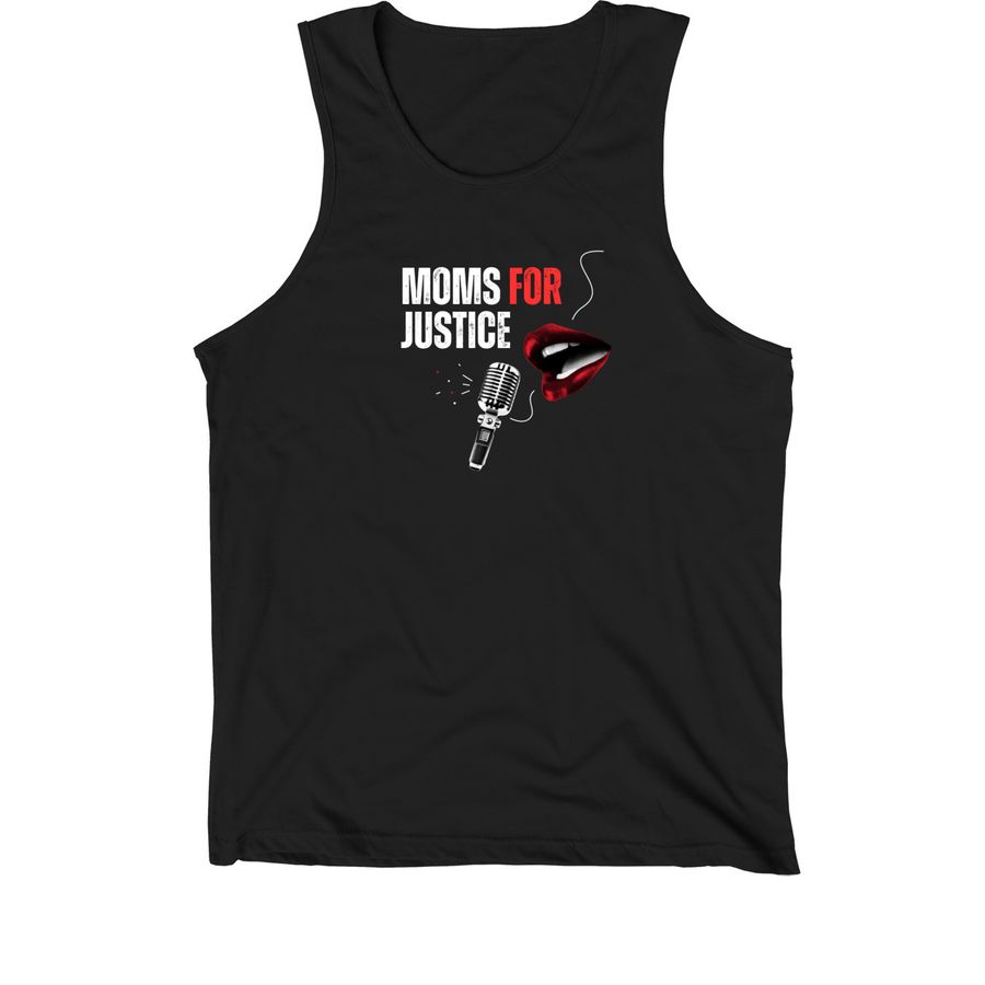 Moms For Justice Full Logo, a Black Premium Cotton Tank