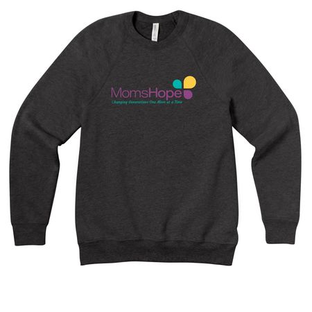 MomsHope Premium Raglan Crewneck Sweatshirt, a Dark Grey Heather Premium Raglan Crewneck Sweatshirt