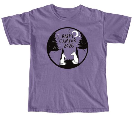 Happy Camper 2026, a Grape Comfort Colors Unisex Tee