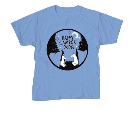 Happy Camper 2026, a Carolina Blue Youth Unisex Tee