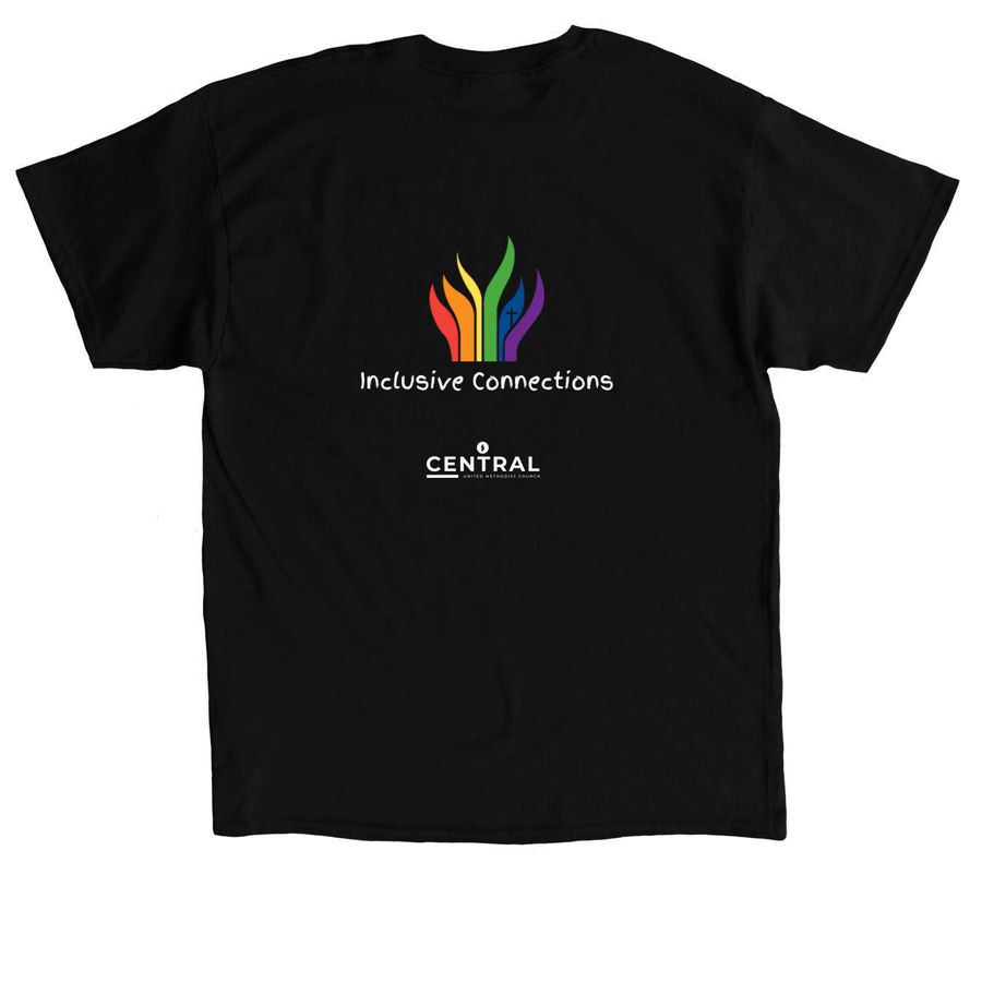 Inclusive Connections Apparel, a Black Classic Unisex Tee (back-view)
