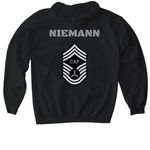 SEL, a Black Gildan Softstyle Pullover Hoodie (back-view)