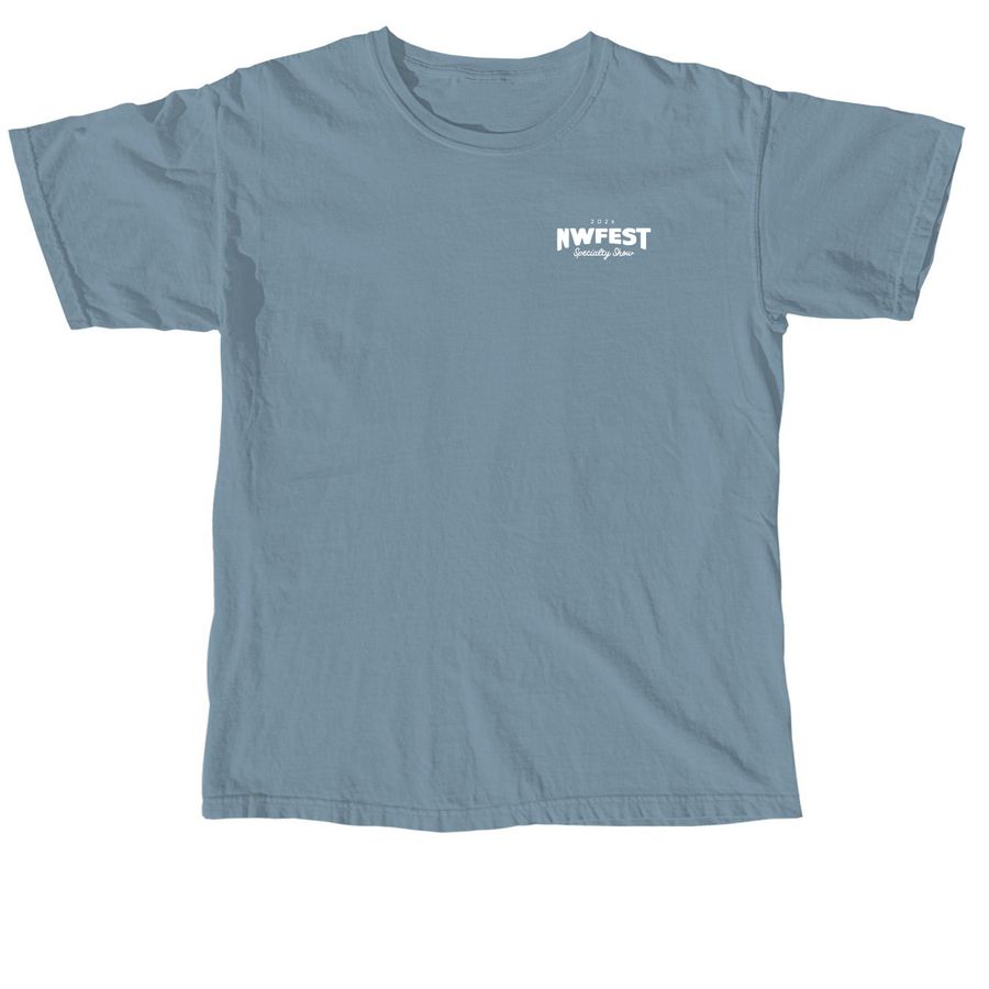 NWFest 2026: Two Sided Coat Option 3, a Ice Blue Comfort Colors Unisex Tee