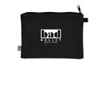Lets Talk About It Period Pouch, a Black 9"x7" Hemp Blend Pouch (back-view)