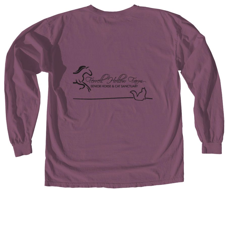 T-shirts, a Berry Comfort Colors Long Sleeve Tee (back-view)