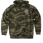 Beaver Believers!, a Forest Camo Heavyweight Camo Pullover Hoodie (back-view)