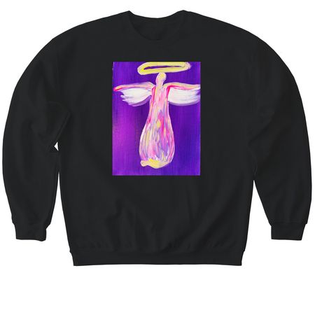 Love Angel T-shirt by K?lei, a Black Softstyle Crewneck Sweatshirt