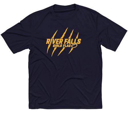 River Falls Girls Flag Performance, a True Navy Classic Performance Tee