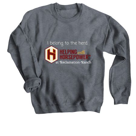 I belong to the herd., a Dark Heather Crewneck Sweatshirt