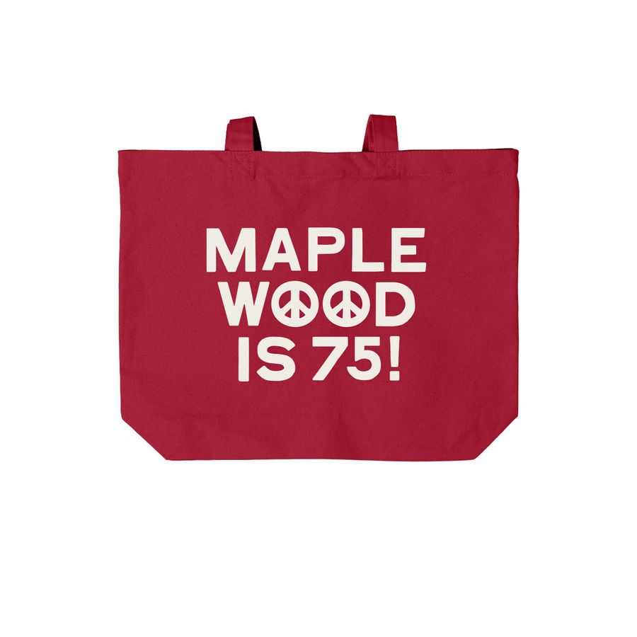 Maplewood is 75 Tote Bag, a Deep Red Cotton Canvas Tote Bag