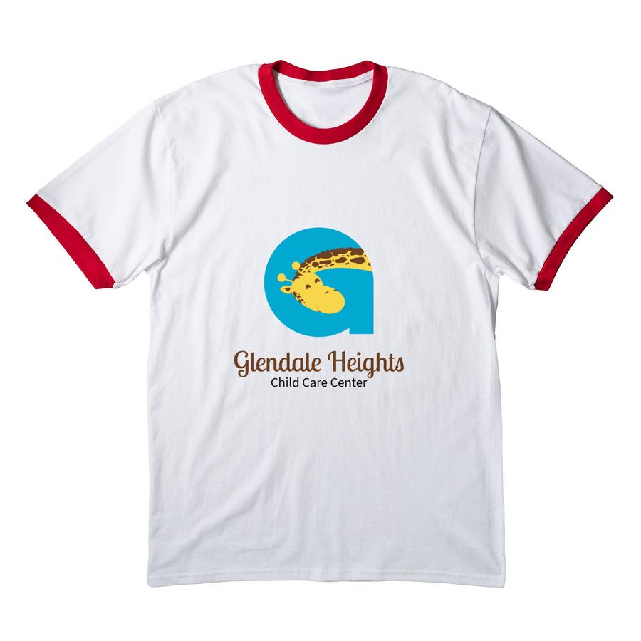 Fun Logo Merch!, a White/ Red Cotton Ringer Tee