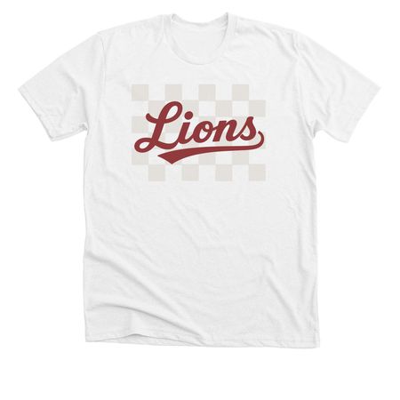 Checkerboard Lions, a Solid White Blend Premium Unisex Tee