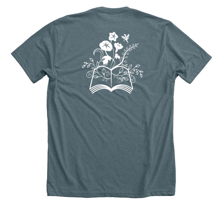 Neverland 1904, a Heather Slate Premium Unisex Tee (back-view)