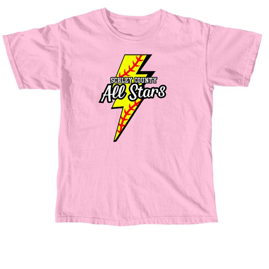 SC 10u Lightning Light / Red, a Blossom Comfort Colors Unisex Tee