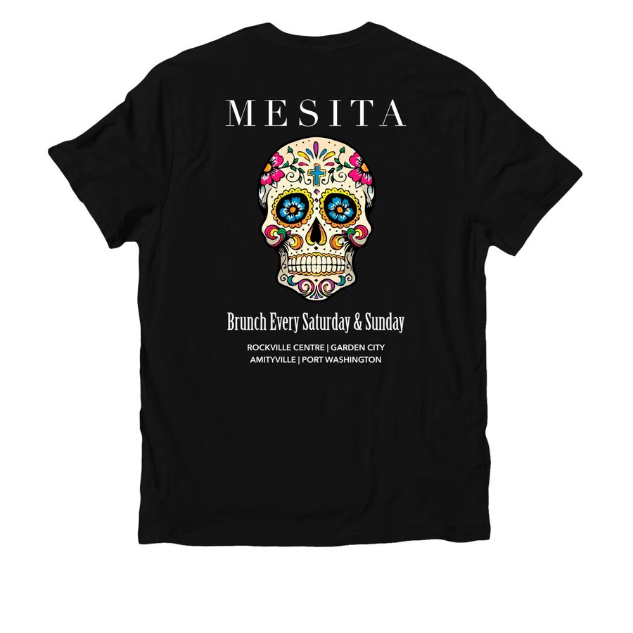 Mesita Brunch T Shirt, a Deep Black Allmade Organic Cotton Unisex Tee (back-view)