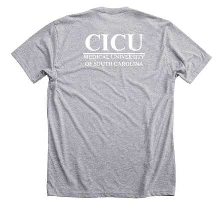 CICU T-shirt, a Athletic Heather Premium Unisex Tee (back-view)