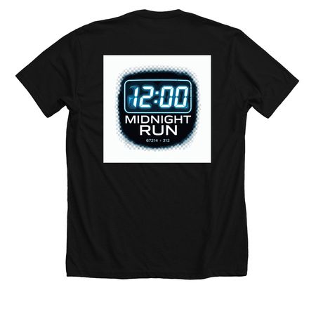 Midnight Run, a Solid Black Blend Premium Unisex Tee (back-view)