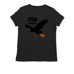 For crew, a Space Black Allmade Eco Triblend Women?s Tee (back-view)
