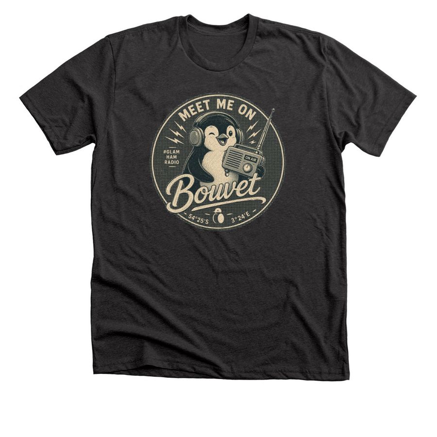 MEET ME ON BOUVET, a Dark Grey Heather Premium Unisex Tee
