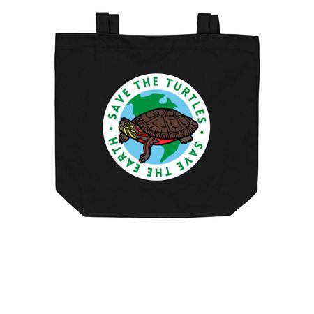 TRL Earth Day/World Turtle Day ECO-TOTES, a Black Organic Cotton Tote Bag