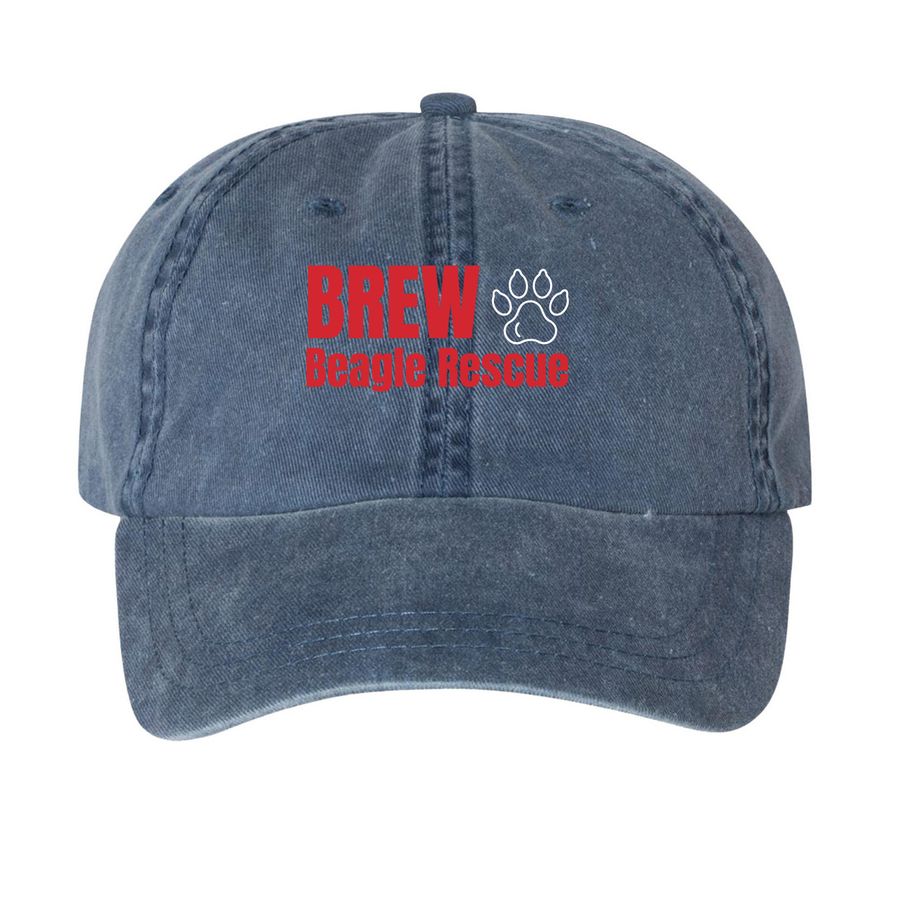 BREW Billed or Bucket Hat, a Navy Printed Pigment Dye Baseball Cap