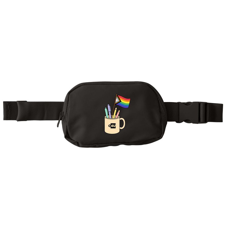 Pride Pencil Cup Cross Body, a Deep Black Matte Hip Pack