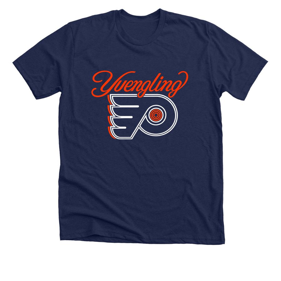Flyers Hockey Yuengling Game Day 2026 T Shirt, a Solid Navy Blend Premium Unisex Tee