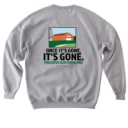 Preserve our Farmland, a Sport Grey Softstyle Crewneck Sweatshirt