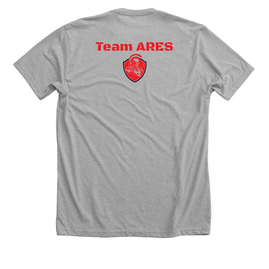 ARES PROTOCOL: HYBRID ATHLETE, a Athletic Heather Premium Unisex Tee (back-view)