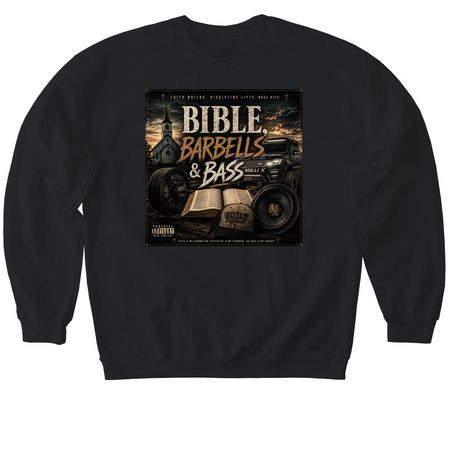 Milli X, a Black Softstyle Crewneck Sweatshirt