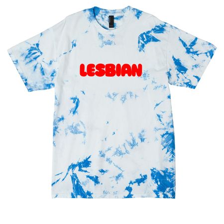 LESBIAN Tee, a True Royal Crystal Tie Dye Tee